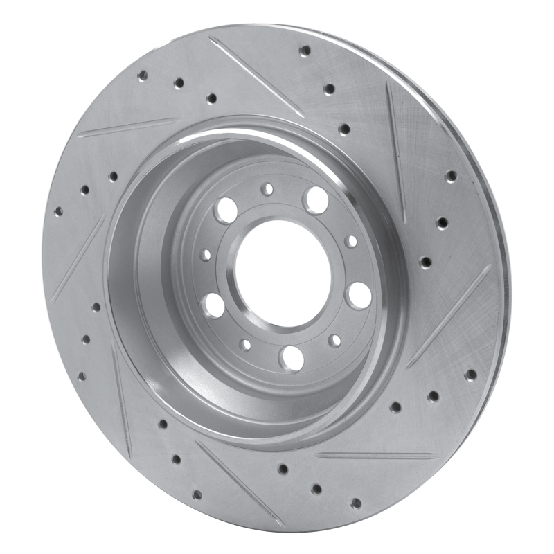 Volvo XC90 Brake Rotor (1) - Rear Left - R1 Concepts - Drilled & Slotted - Silver - `03-`14